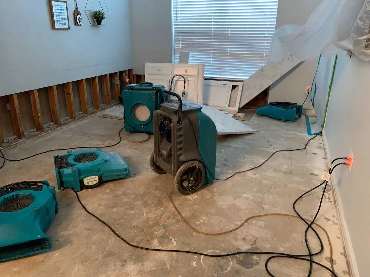 Dehumidifier in flood-cut room for Water Extraction & Removal in Melrose