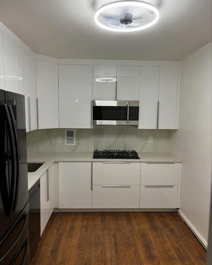 Renovated kitchen with quartz countertops in Melrose